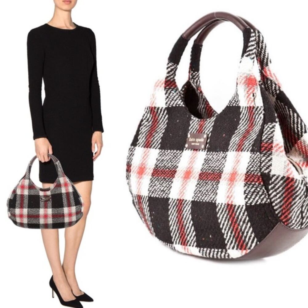 Kate Spade New York Ruby Park Shon Plaid Hobo Satchel Handbag